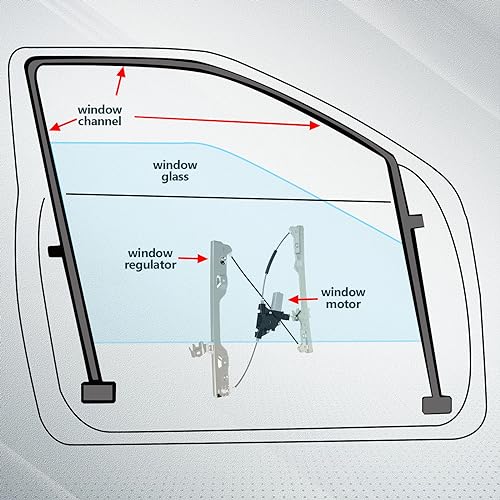 FINDAUTO 748-032 Power Window Regulator for 2008-2013 for NISSAN for ROGUE - size: Front Right, style: 2008-2013 for Nissan Rogue,2014-2015 for Nissan Rogue Select