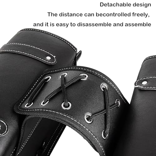 Motorcycle Saddlebags, Scooter Powersports Faux Leather Saddle Bags, Softail Universal Throw Over Sportster Saddlebags for Motorcycles Side Bag Small (10.24 x 4.72 x 8.66 inches)