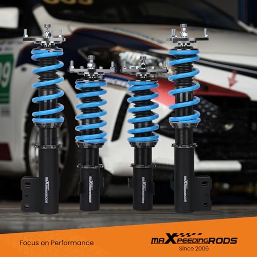 maXpeedingrods Coilover for Subaru Forester 1998-2002, 24 Levels Damper Adjustable Coil-overs Suspension Kit, Height Adjustable Shock Absorber Struts, T6 Upgraded Lowering Kits Blue - size: Forester 1998-2002