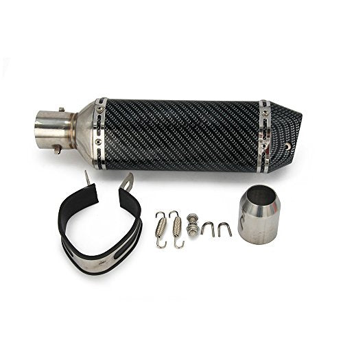 JFG RACING Slip On Exhaust Motorcycle Muffler Pit Dirt Bike Exhaust ATV Muffler,1.5-2" Universal for Street Bike Pit Bike Scooter