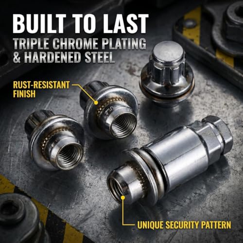 00276-00900,M12x1.5 Wheel Lock Nuts, 37mm Height, Flat Mag Seat,Compatible with Toyota Avalon Camry Corolla Highlander RAV4 OEM Factory Aluminum Wheels。