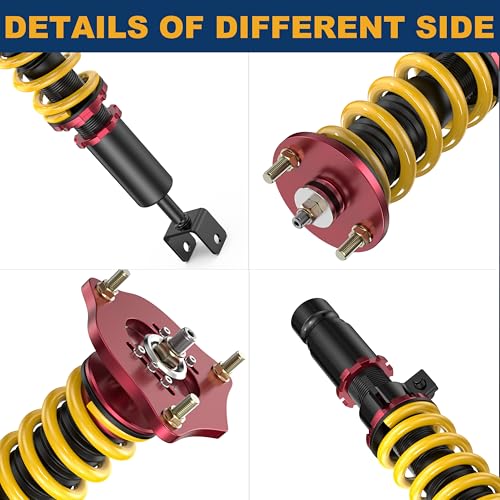 KUIPERAUTO Lowering Coilovers Struts Compatible for 2013-2016 Honda Accord Compatible for 2015-2017 Acura TLX Front & Rear Shocks Adjustable Height Suspension Coil Spring Strut (Set of 4)(Yellow) - size: 2013-2016 Honda Accord