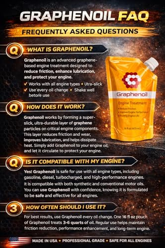 Graphene Engine Treatment – Friction Modifier, Wear Protection, Heat Reduction – High Performance Lubrication (16 oz)