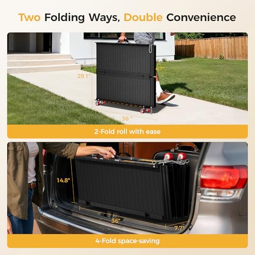 CAMMOO 6 FT Aluminum Wheelchair Ramp with 800 LBS Load Capacity, Portable Folding ramps for wheelchairs - size: 6 FT