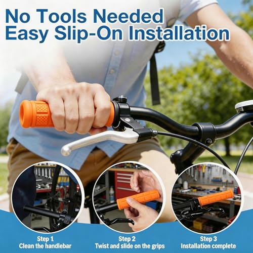 2 Pairs Bicycle Handle Bar Grips Mushroom Grips for BMX/Road Mountain Bikes - color: Orange