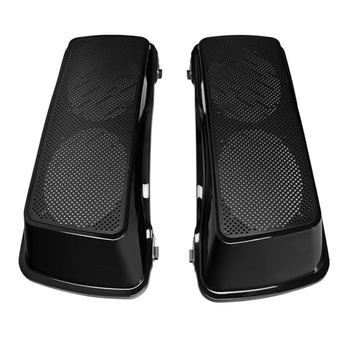 XMT-MOTO Motorcycle Hard Saddlebag Lids w/Dual 6 x 9 inch speaker grilles - style: Black Dual 6x9 Saddlebag Lids (No Speaker,93-13)