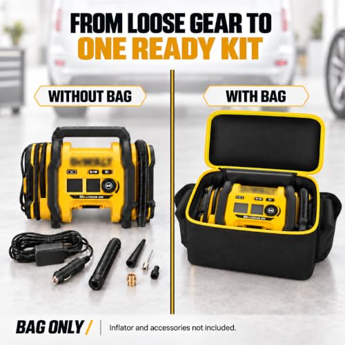 Case for DEWALT DCC020IB 20V MAX Tire Inflator Air Pump Storage Bag - color: Black