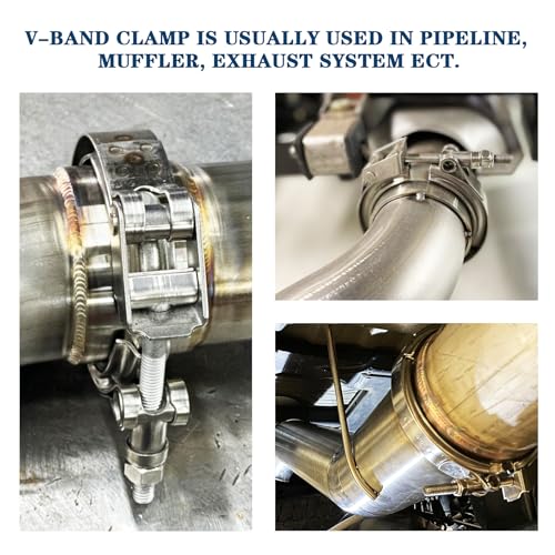 2 inch Quick Release V Band Clamp with Male Female Flanges 304 Stainless Steel, 2pcs 2" - size: 2 inch