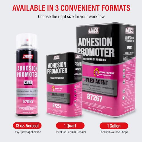 LAUCO Automotive Adhesion Promoter 13 oz Spray Can Pack of 1 - Use on Multi Surfaces Like Automotive Plastics, Bumpers, Vinyl Trim and Fiberglass (57087)