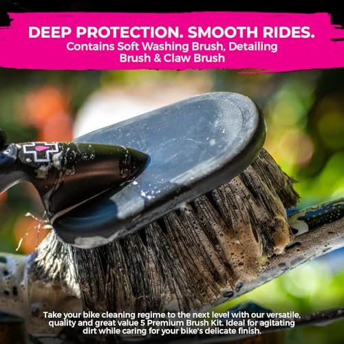 Muc-Off Drivetrain Cleaner & Degreaser Spray - size: 42.2 Fl Oz (Pack of 2) + 5 Brush Set