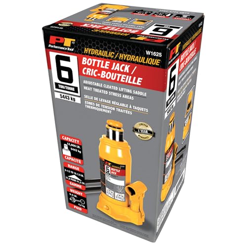 Performance Tool W1625 6 Ton Heavy Duty Hydraulic Bottle Jack - size: 6-Ton - Standard