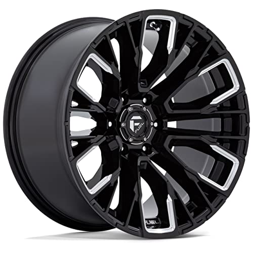 17x9 Fuel D849 Rebar Gloss Black Milled Wheel 6x5.5 (-12mm) - color: GLOSS BLACK MILLED, size: 17X9,6X5.5,-12mm
