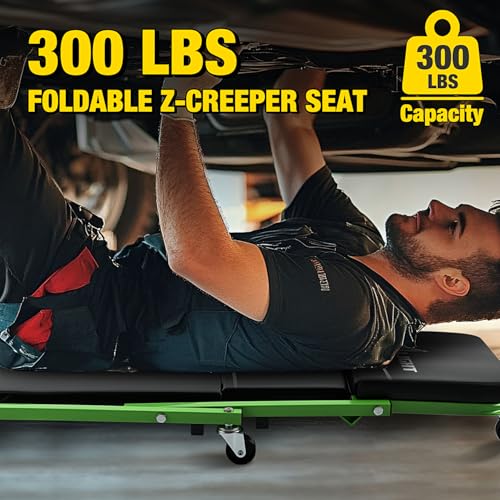 Nilight 36" Z Creeper 2-in-1 Rolling Folding Car Seat - color: Green