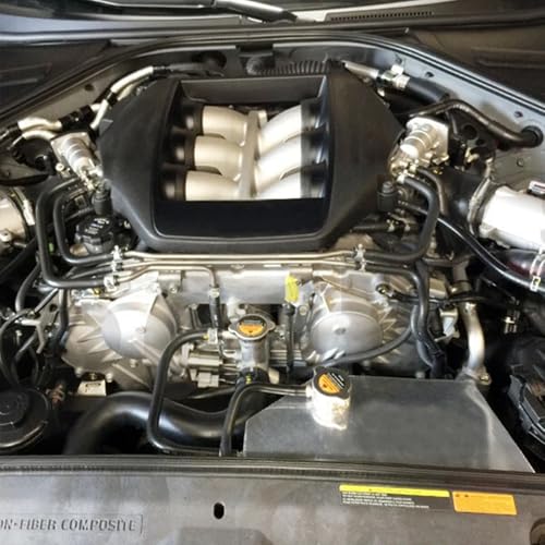 Car Aluminum Radiator Coolant with Internal Baffle Water Expansion Overflow Cooling Tank Reservoir Direct Fit for GTR R35 GT-R35 VR38DETT Can 2009-2015 2016 2017 2018