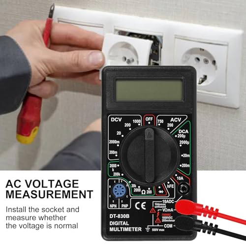 DT-830D Digital Multimeter with Buzzer Square Wave Output Voltage Ampere Ohm Tester Probe DC AC LCD Overload Protection