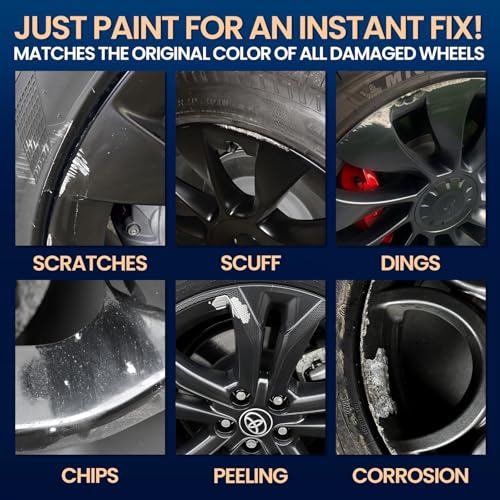 Matte Black Rim Touch Up Paint, Wheel Scratch & Curb Rash Repair, 1 fl oz - color: No. 02 Matte Black
