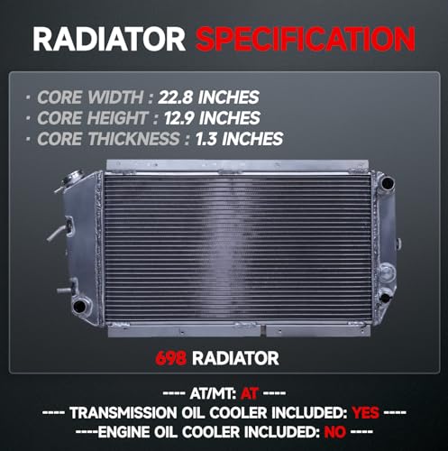 VibeUp 698 Radiator | With TOC | 22-4/5" - size: RAD:698