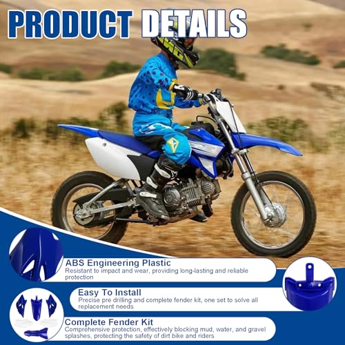 Podoy TTR50 Body Fender Kit Plastic Fairing Set 6PCS (Blue and White)