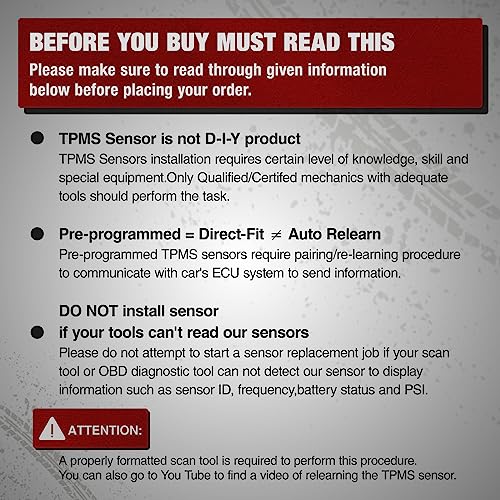BDFHYK Upgrade TPMS Sensor 315Mhz Tire Pressure Monitoring System Compatible with Toyota 4Runner Avalon Camry Corolla FJ Cruiser Highlander Land Cruiser Matrix Prius V RAV4 Sequoia Tacoma Tundra Yaris - style: 4260735010