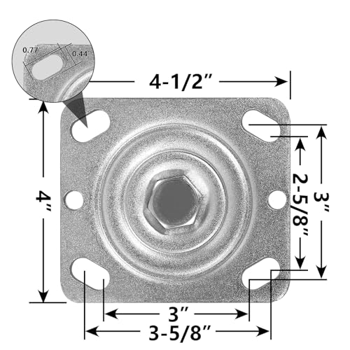 6" X 2" Swivel Caster Yoke W Brake Lock, Zinc Plated Steel Bracket and 4" X 4 1/2" Plate, Heavy Duty Caster Replacement Fork- Capacity Up to 1200 LBS(4 Brake) - color: Brake Bracket, size: 6"×2"