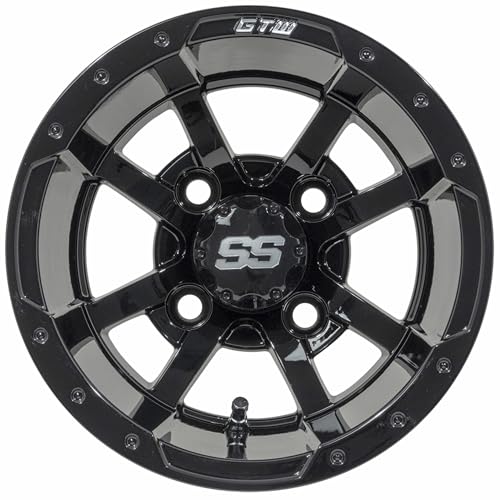 GTW Storm Trooper Aluminum Golf Cart Wheel (Sold as Single Unit) - color: Gloss Black