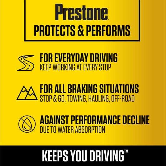 Prestone AS401Y Brake Fluid DOT 3, 32 fl oz., Pack of 12