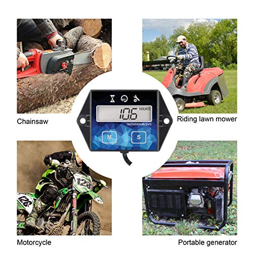 Runleader RL-HM011F Digital Hour Meter, Small Engine Tachometer