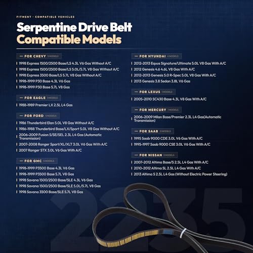 6PK2235 Serpentine Drive Belt for 98 Chevy Express/P30 - size: 6PK2235-2235mm