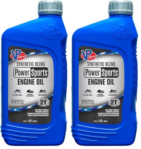 VP Racing 2 Stroke Oil, PowerSports, Semi-Synthetic, 1 qt Bottle, Each (Pack of 2) - size: 1 qt (Pack of 2)