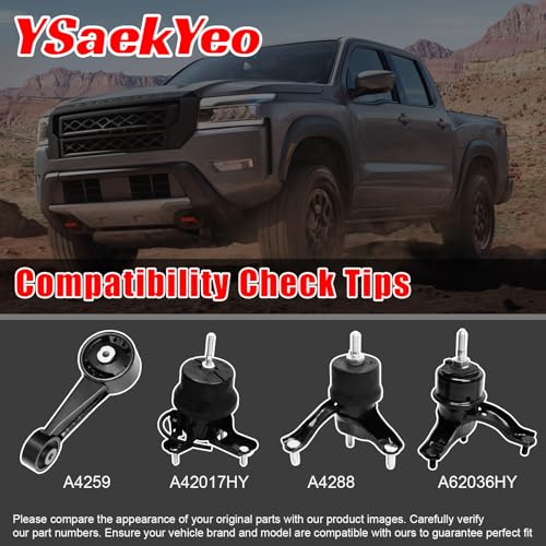 4 PCS Engine Motor Mount Set Compatible with Camry 2007-2011 3.5L - size: Camry 2007-2011