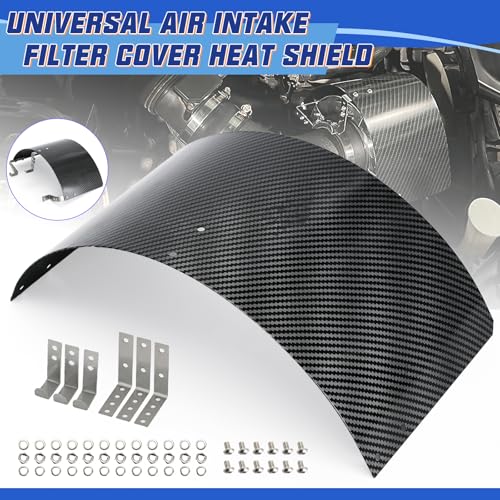 PTNHZ Universal Stainless Steel Air Intake Filter Cover Heat Shield Fits for 2.5-3.5" Cone or Cylinder Filter Carbon Fiber - color: Cover 2.5"-3.5" Carbon Fiber