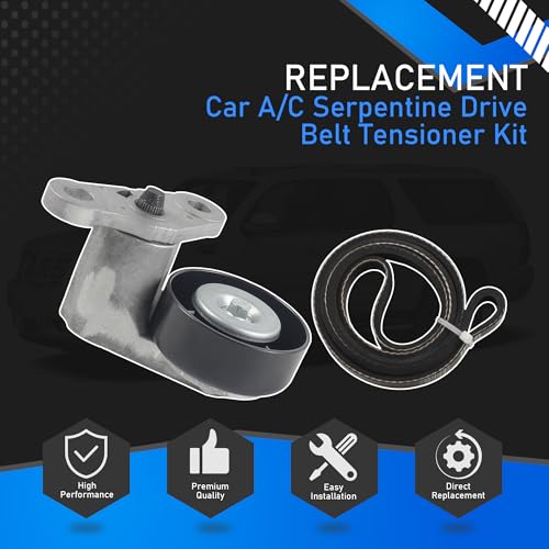 A/C Serpentine Drive Belt Tensioner Kit Fit for 99-08 Chevy GMC