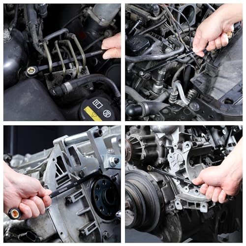WORKPRO Extra Long Ratcheting Wrench Set, 9-Piece Anti-Slip Double Box End Wrench Set, SAE 5/16-3/4 in, 72-Tooth, Cr-V Steel and Black Electrophoretic Coating Wrenches with Rolling Pouch - size: SAE