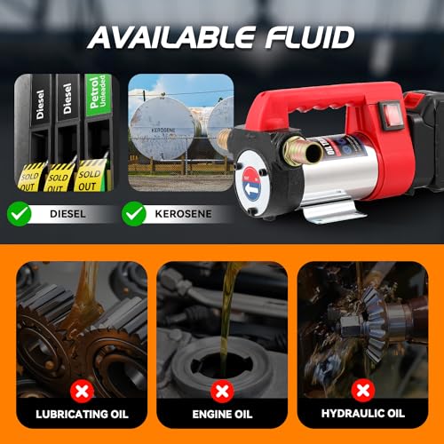 Mxmoonant 12GPM Cordless Diesel Transfer Pump, Electric Oil Change Pump