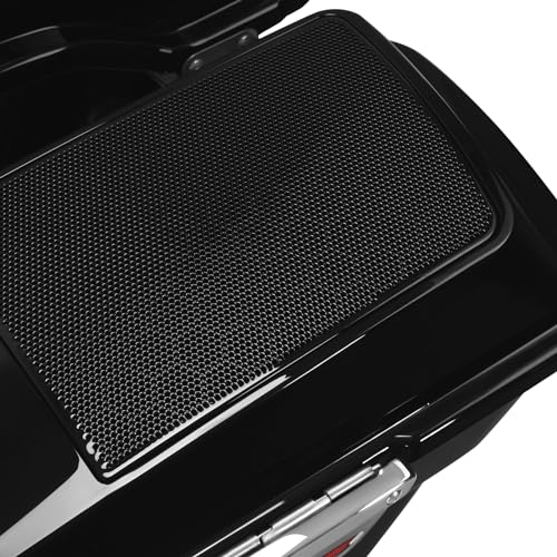 TCMT Vivid Black 5" Stretched Saddlebags 6X9 Speaker Lid Fits For Harley Touring Models CVO Road Glide Road King Street Glide Electra Glide Ultra Classic 1994-2013 - color: Vivid Black Chrome Latches(6x9 Speaker Lid)