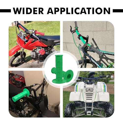 2PCS Motorcycle Handlebar Grips, 7/8 & 1 Inch Non-Slip Grips (Green) - color: Green