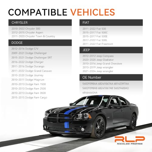 TPMS Tire Pressure Monitoring System Sensor 433MHz Compatible with Jeep Wrangler JK Dodge Ram Charger Replacement for 56029398AB 68142397AA 68241067AA 68241067AB - style: 1