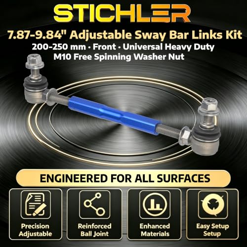 7.87-9.84'' 200-250 M10 Front Universal Heavy Duty(HD) Adjustable Sway Bar Links Kit Replace OEM, Fit Most Cars Trucks SUVs Off-Road Vehicles Racing Specialty Use - size: 200-250 M10 Front