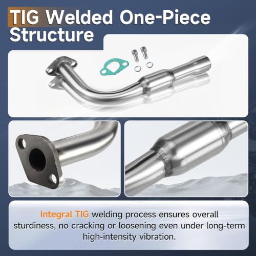 Upgraded Stainless Steel Polished Exhaust Pipe For Predator 212cc 196cc - color: Silver
