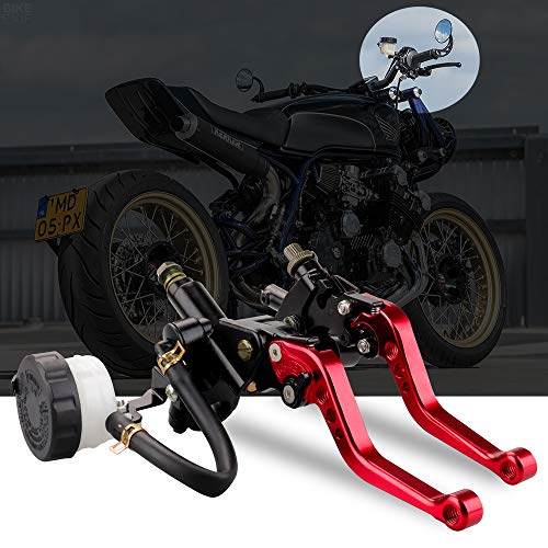 Universal 7/8" 22mm Motorcycle Brake Clutch Lever Master Cylinder Reservoir - color: Red
