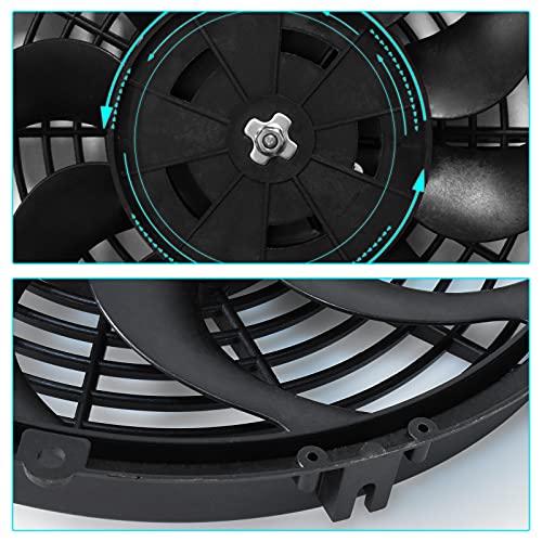 Mupera 12 Inch Curved Electric Cooling Fan Push/Pull w/Mount Kit 2Pcs - size: Curved-2Pcs X12 inch