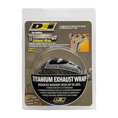 Design Engineering Titanium Exhaust Wrap 1" x 15' Lava Rock Technology - color: Titanium, size: 1" x 15'
