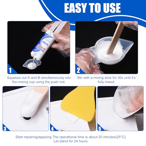 Limino Marine Fiberglass Repair Kit - 100ml Fiberglass Resin Filler for Fiberglass Bathtub Chips Cracks Holes Scratch Repair - Gel Coat Repair Kit for Boats, Jet Skis, Surf Boat, Kayak, UV-Resistant