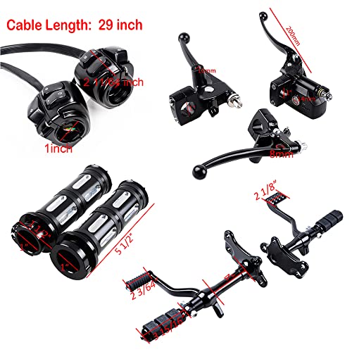 Handlebar Controls & Levers Kit for 96-03 Harley Sportster - color: Black, size: Forward Control+Handlebar+Brake Lever+Grips (1)