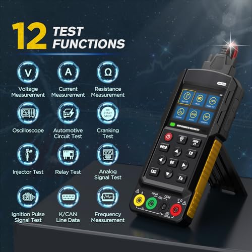 DM303 Multimeter Oscilloscope,Handheld Digital Automotive Oscilloscope Multimeter,Voltage,Current,Resistance,Automotive Circuit,Cranking,Injector,Relay,Analog Signal Test - size: DM303