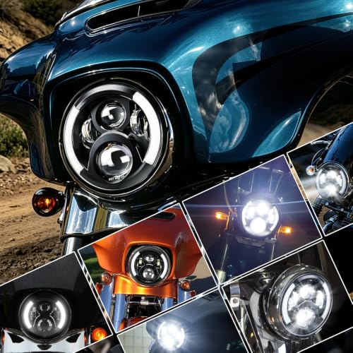 SUPAREE 7 Inch LED Motorcycle Headlight with Turn Signal Fit for Touring