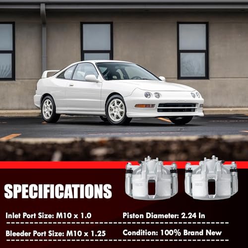 2pc Front Disc Brake Caliper Assembly with Bracket Replaces 19-B1460 - size: 19-B1460+19-B1461