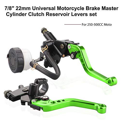 Universal 7/8" 22mm Motorcycle Brake Clutch Lever Master Cylinder Reservoir - color: Green