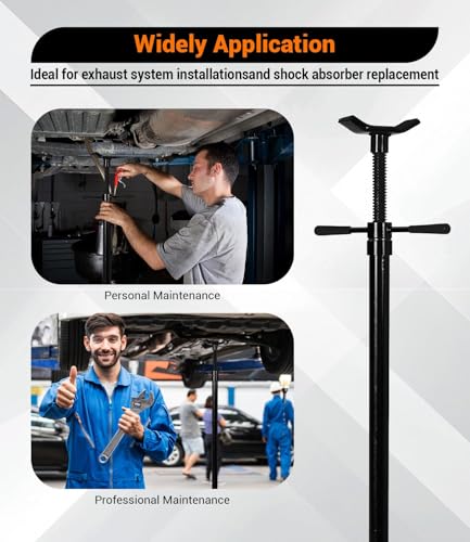 2PACK Underhoist Support Stand, 3/4 Ton Jack Stand, Under Hoist Stand for Vehicle Lifting & Support, 1655Lbs Capacity, Lifting from 38.4 to 75.4Inch, - color: Black | Round Base