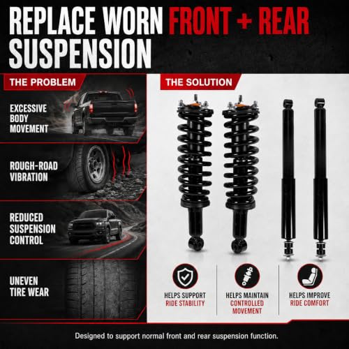 4PCS Front Rear Struts Shock Assembly Fit for Toyota Tundra RWD 2000-2006 - color: 4 Pcs, size: Tundra RWD 00-06